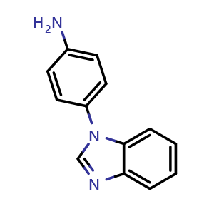 Chemical structure of 4-(1H-Benzo[d]imidazol-1-yl)aniline , CAS 52708-36-8, AChemBlock AD259461