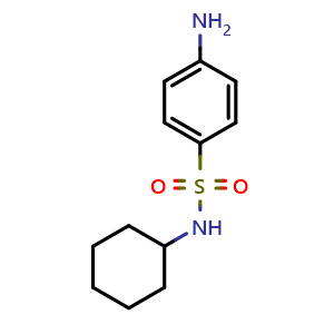 Chemical structure of 4-amino-N-cyclohexylbenzenesulfonamide , CAS 53668-37-4, AChemBlock AD259479
