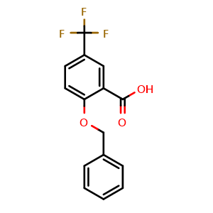 Chemical structure of 2-(benzyloxy)-5-(trifluoromethyl)benzoic acid , CAS 53985-54-9, AChemBlock AD259485