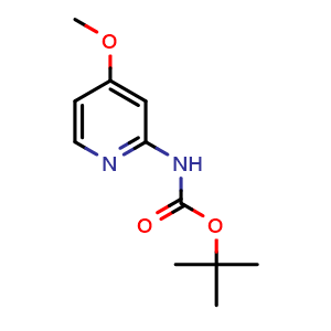 Chemical structure of tert-butyl (4-methoxypyridin-2-yl)carbamate , CAS 551950-46-0, AChemBlock AD259495