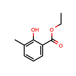 Chemical structure of Ethyl 2-hydroxy-3-methylbenzoate , CAS 55211-85-3, AChemBlock AD259496