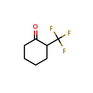 Chemical structure of 2-(Trifluoromethyl)cyclohexanone , CAS 56734-74-8, AChemBlock AD259502