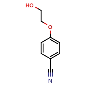 Chemical structure of 4-(2-Hydroxyethoxy)benzonitrile , CAS 57928-96-8, AChemBlock AD259514