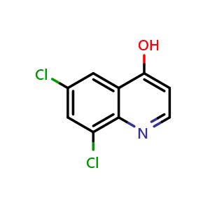 Chemical structure of 6,8-Dichloroquinolin-4-ol , CAS 57935-38-3, AChemBlock AD259515