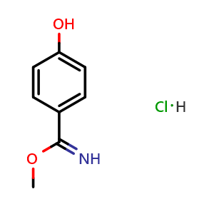 Chemical structure of Methyl 4-hydroxybenzimidate hydrochloride , CAS 57943-60-9, AChemBlock AD259516