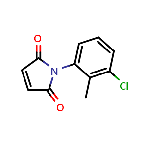 Chemical structure of 1-(3-chloro-2-methyl-phenyl)pyrrole-2,5-dione , CAS 58670-25-0, AChemBlock AD259526