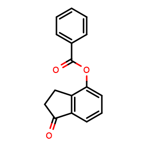 Chemical structure of 1-Oxo-2,3-dihydro-1H-inden-4-yl benzoate , CAS 59725-61-0, AChemBlock AD259542