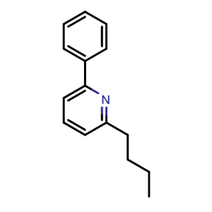 Chemical structure of 2-Butyl-6-phenylpyridine , CAS 60272-71-1, AChemBlock AD259548