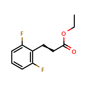 Chemical structure of Ethyl 3-(2,6-difluorophenyl)prop-2-enoate , CAS 609359-56-0, AChemBlock AD259554