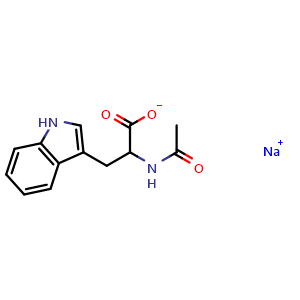 Chemical structure of Sodium 2-acetamido-3-(1H-indol-3-yl)propanoate , CAS 62307-74-8, AChemBlock AD259570