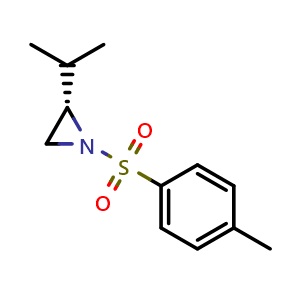 Chemical structure of (S)-2-Isopropyl-1-[(4-methylphenyl)sulfonyl]aziridine , CAS 62596-65-0, AChemBlock AD259572