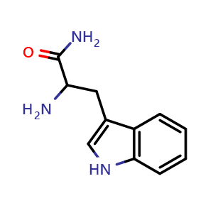 Chemical structure of 2-amino-3-(1H-indol-3-yl)propanamide , CAS 6720-02-1, AChemBlock AD259613