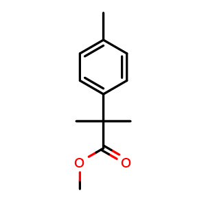 Chemical structure of Methyl 2-methyl-2-(4-methylphenyl)propanoate , CAS 68682-48-4, AChemBlock AD259623