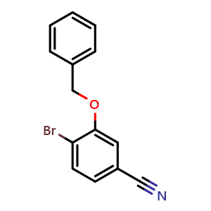 Chemical structure of 3-(benzyloxy)-4-bromobenzonitrile , CAS 693232-05-2, AChemBlock AD259627