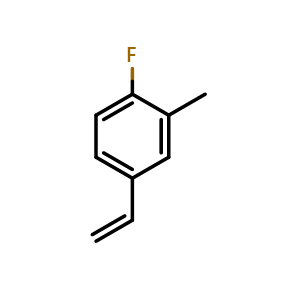 Chemical structure of 1-Fluoro-2-methyl-4-vinylbenzene , CAS 698-79-3, AChemBlock AD259639