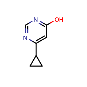 Chemical structure of 6-cyclopropylpyrimidin-4-ol , CAS 7038-75-7, AChemBlock AD259645