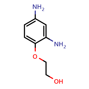 Chemical structure of 2-(2,4-diaminophenoxy)ethan-1-ol , CAS 70643-19-5, AChemBlock AD259649