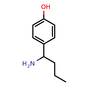 Chemical structure of 4-(1-aminobutyl)phenol , CAS 708253-44-5, AChemBlock AD259652