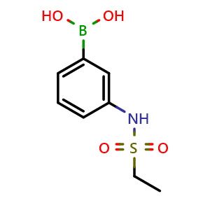 Chemical structure of (3-(Ethylsulfonamido)phenyl)boronic acid , CAS 710348-41-7, AChemBlock AD259655
