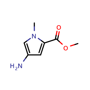 Chemical structure of methyl 4-amino-1-methyl-1H-pyrrole-2-carboxylate , CAS 72083-62-6, AChemBlock AD259660