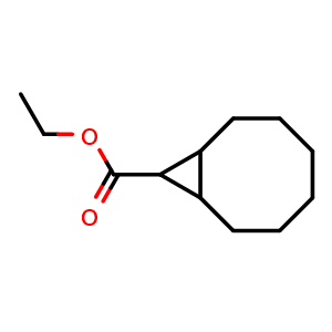 Chemical structure of ethyl bicyclo[6.1.0]nonane-9-carboxylate , CAS 72258-12-9, AChemBlock AD259662