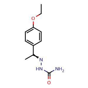 Chemical structure of [1-(4-Ethoxyphenyl)ethylideneamino]urea , CAS 7252-58-6, AChemBlock AD259664