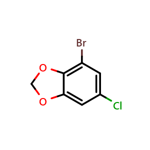 Chemical structure of 4-Bromo-6-chloro-1,3-benzodioxole , CAS 72736-56-2, AChemBlock AD259666