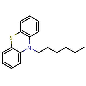 Chemical structure of 10-Hexylphenothiazine , CAS 73025-93-1, AChemBlock AD259670