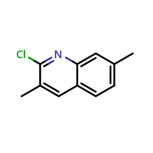 Chemical structure of 2-Chloro-3,7-dimethylquinoline , CAS 73863-46-4, AChemBlock AD259675