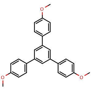 Chemical structure of 4,4''-dimethoxy-5'-(4-methoxyphenyl)-1,1':3',1''-terphenyl , CAS 7509-20-8, AChemBlock AD259689