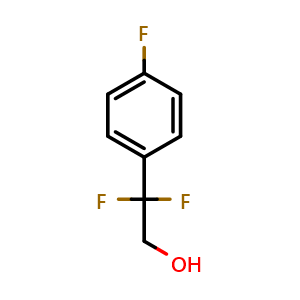 Chemical structure of 2,2-Difluoro-2-(4-fluorophenyl)ethanol , CAS 762292-74-0, AChemBlock AD259701