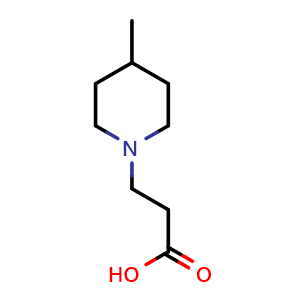 Chemical structure of 3-(4-Methylpiperidin-1-yl)propanoic acid , CAS 765891-92-7, AChemBlock AD259705