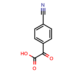 Chemical structure of 2-(4-Cyanophenyl)-2-oxoacetic acid , CAS 76590-50-6, AChemBlock AD259706