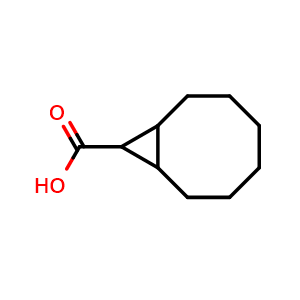 Chemical structure of Bicyclo[6.1.0]nonane-9-carboxylic acid , CAS 77841-63-5, AChemBlock AD259720