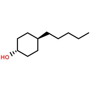 Chemical structure of trans-4-n-Pentylcyclohexanol , CAS 77866-59-2, AChemBlock AD259721