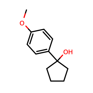 Chemical structure of 1-(4-methoxyphenyl)cyclopentan-1-ol , CAS 78195-96-7, AChemBlock AD259722