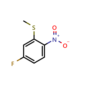 Chemical structure of 4-Fluoro-2-(methylsulfanyl)-1-nitrobenzene , CAS 78227-84-6, AChemBlock AD259724