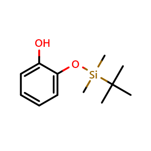 Chemical structure of 2-((tert-Butyldimethylsilyl)oxy)phenol , CAS 80180-46-7, AChemBlock AD259734