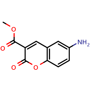 Chemical structure of 6-Aminocoumarin-3-carboxylic acid methyl ester , CAS 80613-57-6, AChemBlock AD259738