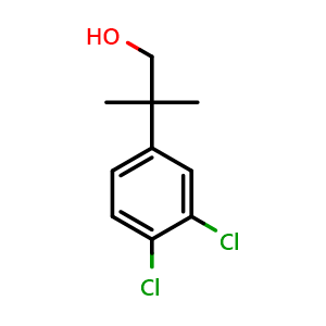Chemical structure of 2-(3,4-dichlorophenyl)-2-methylpropan-1-ol , CAS 80854-13-3, AChemBlock AD259741