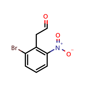 Chemical structure of 2-(2-Bromo-6-nitrophenyl)acetaldehyde , CAS 85355-50-6, AChemBlock AD259769