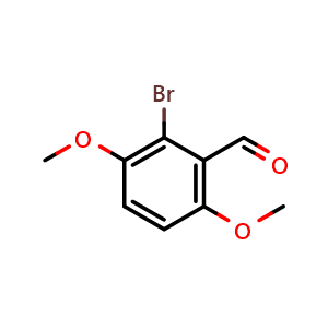 Chemical structure of 2-bromo-3,6-dimethoxybenzaldehyde , CAS 85432-87-7, AChemBlock AD259772