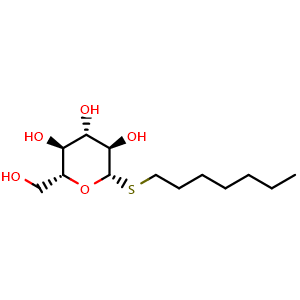Chemical structure of Heptyl b-D-thioglucopyranoside , CAS 85618-20-8, AChemBlock AD259776