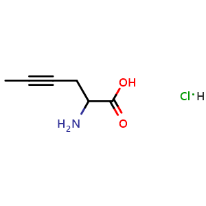 Chemical structure of 2-Aminohex-4-ynoic acid hydrochloride , CAS 859842-08-3, AChemBlock AD259783