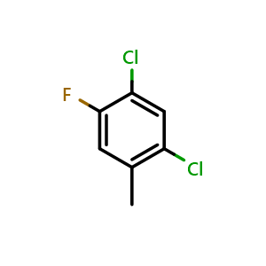 Chemical structure of 2,4-Dichloro-5-fluorotoluene , CAS 86522-86-3, AChemBlock AD259790