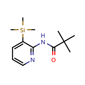 Chemical structure of 2,2-Dimethyl-N-(3-trimethylsilanyl-pyridin-2-yl)-propionamide , CAS 86847-63-4, AChemBlock AD259791