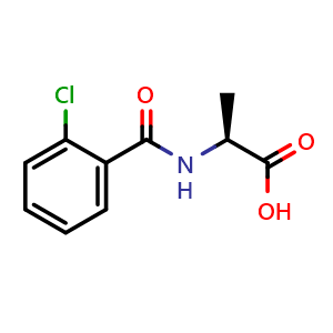 Chemical structure of (2S)-2-[(2-chlorophenyl)formamido]propanoic acid , CAS 87039-97-2, AChemBlock AD259793