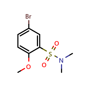 Chemical structure of 5-Bromo-2-methoxy-N,N-dimethylbenzenesulfonamide , CAS 871269-16-8, AChemBlock AD259795