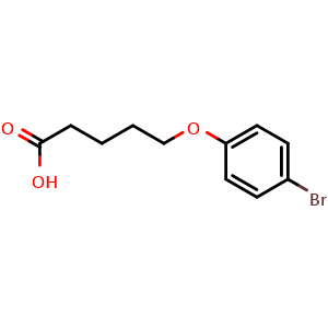 Chemical structure of 5-(4-Bromophenoxy)pentanoic acid , CAS 87411-38-9, AChemBlock AD259798