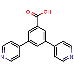 Chemical structure of 3,5-Di(pyridin-4-yl)benzoic acid , CAS 876905-58-7, AChemBlock AD259802